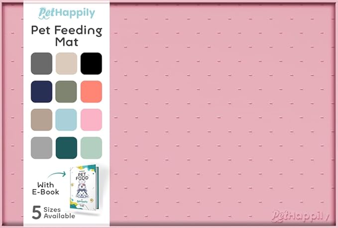 Dog Food Mat - 24x15 Raised Edges Dogs Mat by PETHAPPILY