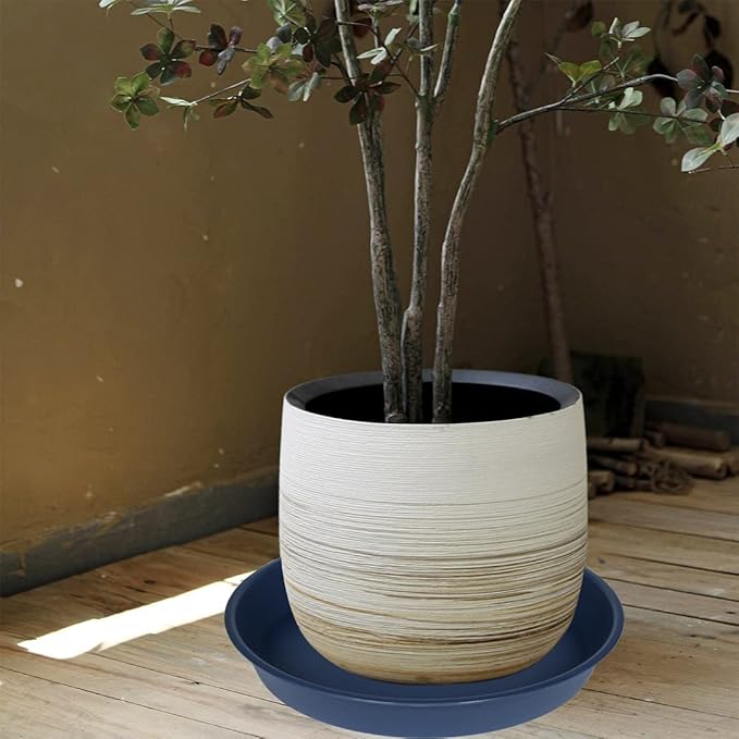 2 Pack of 14 inch Plant Saucers Bird Bath Bow Round, Plastic Plant Saucer Tray - Image 4