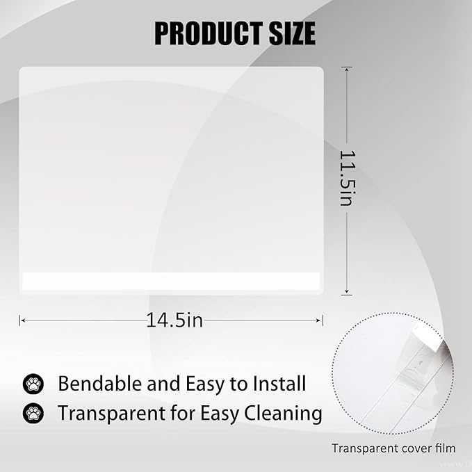 12PCS Cat Litter Box Pee Shields, Transparent Easy Clean Splash Guard - Image 2