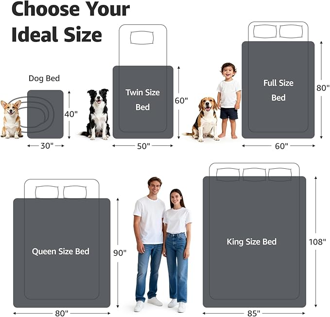 LOOBANI Waterproof Blanket for Bed: Reversible Soft Flannel King Size Bed - Image 7