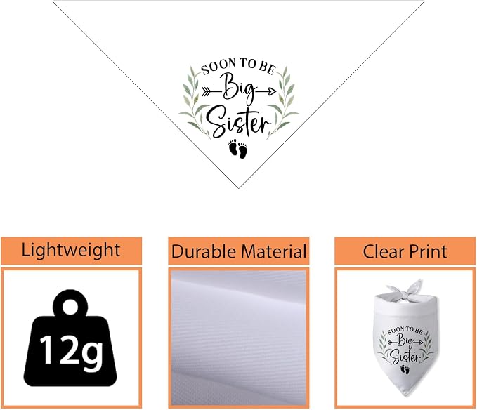 Soon to Be Big Sister Dog Bandana Baby Announcement Dog Gender Reveal Outfit - Image 3
