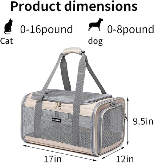 Airline Approved Pet Carrier for Cats and Small Dogs, Breathable and - Image 2