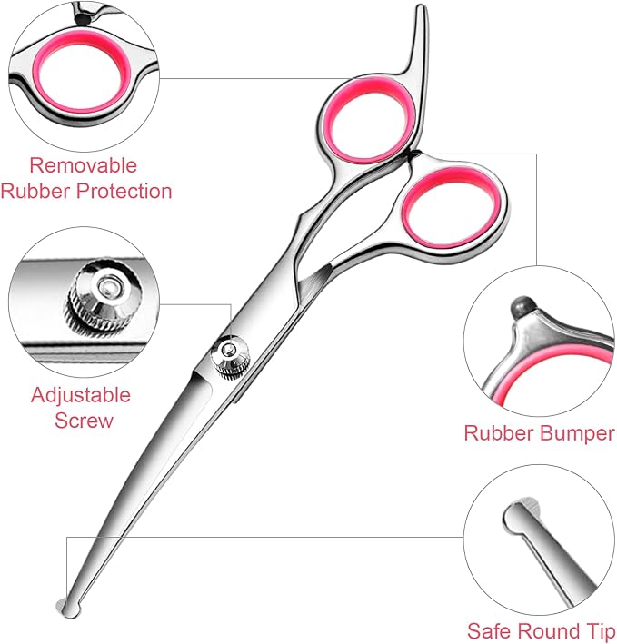 Dog Grooming Scissors with Safety Round Tips Stainless Steel Professional Dog - Image 2