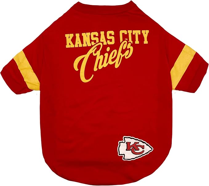 NFL Kansas City Chiefs Dog & Cat T-Shirt, Small. Football PET TEE by PETSFIRST