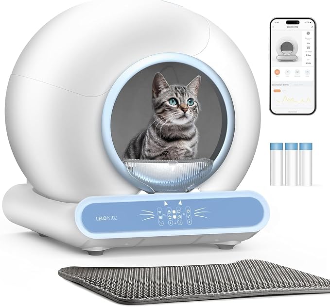 Self Cleaning Litter Box, Integrated Safety Automatic Cat Litter Box Self by LELOKIDZ