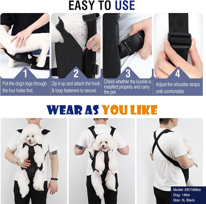 Pawaboo Adjustable Dog Carrier Purses, Pet Front Cat Travel Bag Dog Carrier - Image 2