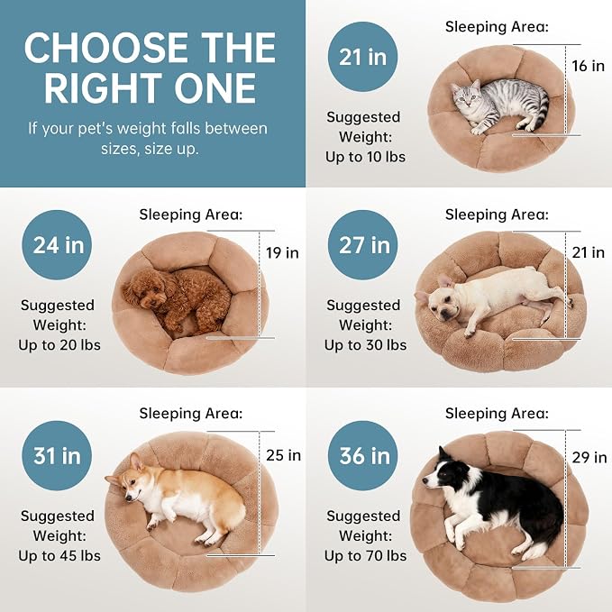 OhGeni 31 inches Calming Donut Orthopedic Dog & Cat Bed - Image 9