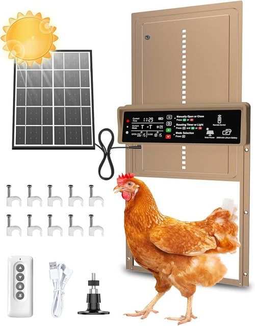 2025 Upgrade 7W Solar Power Chicken Door, Pet Deluxe Automatic Chicken Coop Door by PetDeluxe