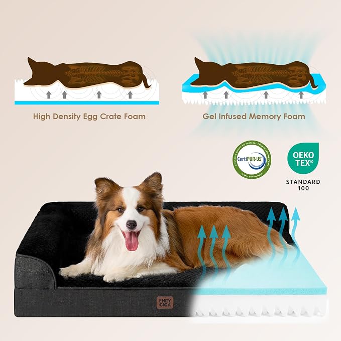 EHEYCIGA Extra Large Dog Bed Othorpedic, Memory Foam XL Dog Bed - Image 4