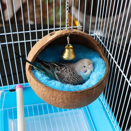 2 Pcs Natural Coconut Shell Bird Nest House Bed Breeding Nesting Anti-Pecking - Image 2