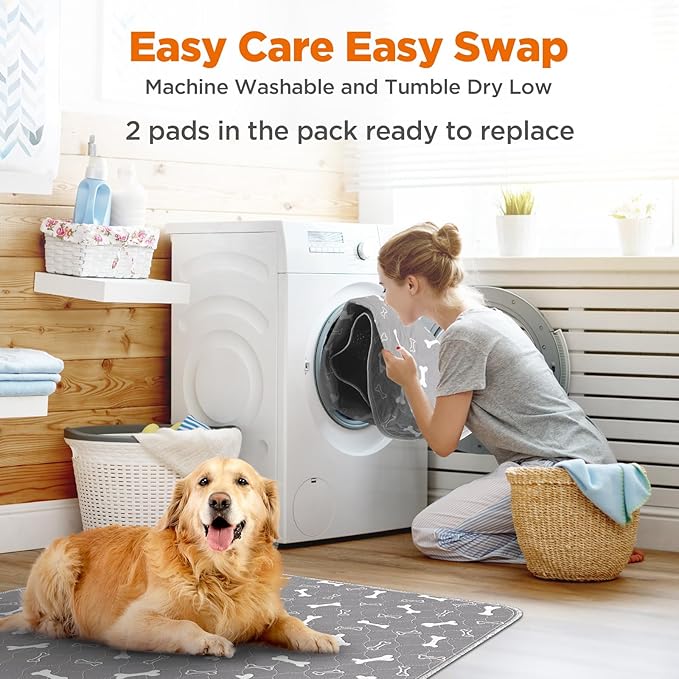 Washable Pee Pads for Dogs, 2 Pack Dog Pee Pads Washable, Waterproof Puppy Pads - Image 4