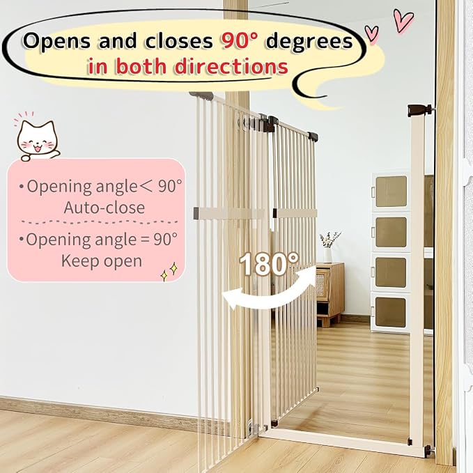 Lumizone Extra Tall Pet Gate 55.12" High Pressure Mounted 34.06"-38.38" Extra - Image 7
