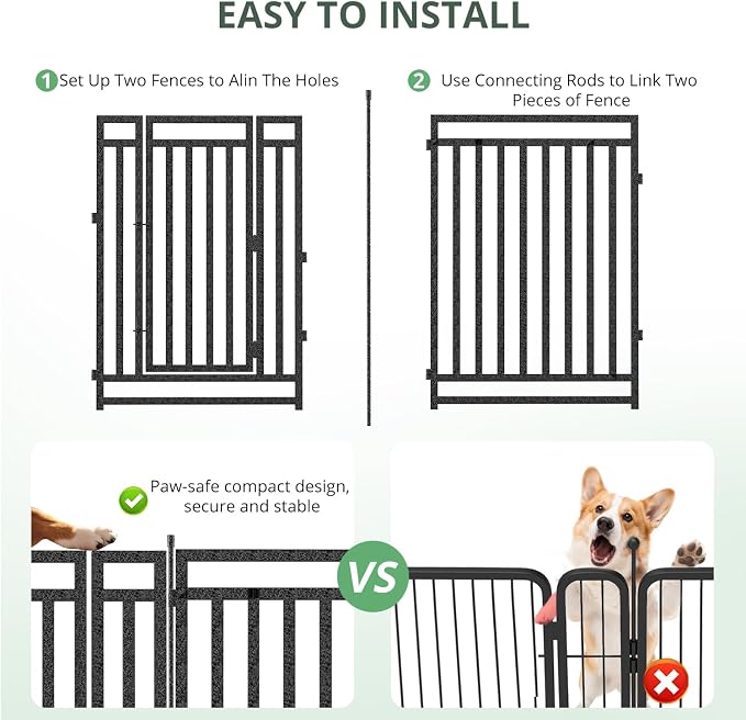 Dog Fence Outdoor for Yard Indoor Dog Playpen 40" Height 48 Panels Portable Dog - Image 4