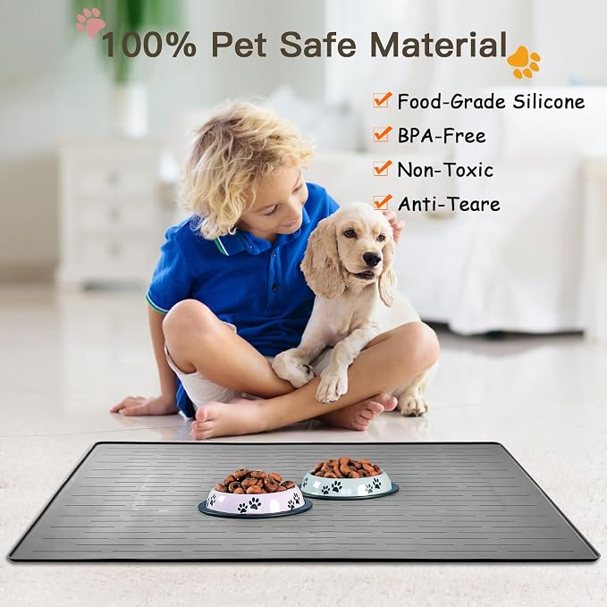 Largest Dog Food Mat, Thinken Waterproof Non-Slip XXXL Pet Feeding Mat - Image 3