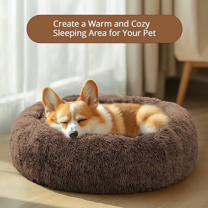 JOLLYVOGUE Calming Dog Bed Medium Size Dog, Anti-Anxiety Donut Medium Pet Bed - Image 4