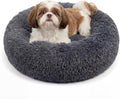 Calming Donut Dogs Beds for Small Dogs Washable, 23inch Plush Round Pet Bed for by nononfish