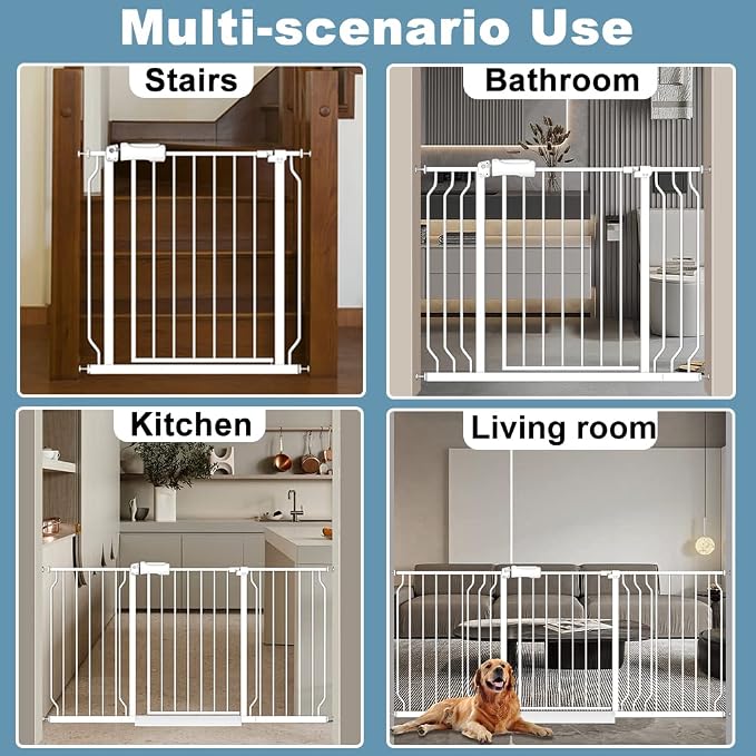 Safety Baby Gates for Doorway Stairs 43.5-48 Inch Extra Wide Child Gate for Kid - Image 7