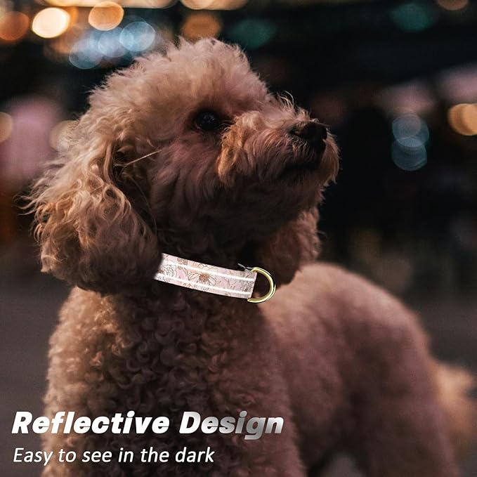 Reflective Dog Collar for Extra Small Dogs, Cute Flower Theme Adjustable - Image 3