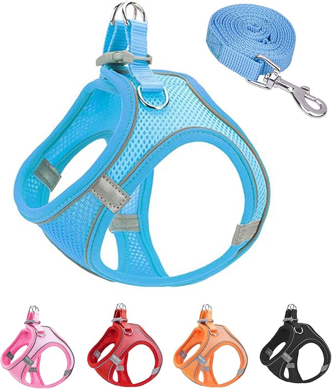 XXS Pink Soft Mesh Dog Harness and Leash Set, No Escape Puppy Harnesses by Unknown