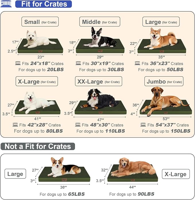 Plush Dog Bed for Medium Dogs, Waterproof Dog Crate Mat Orthopedic Egg Crate - Image 6