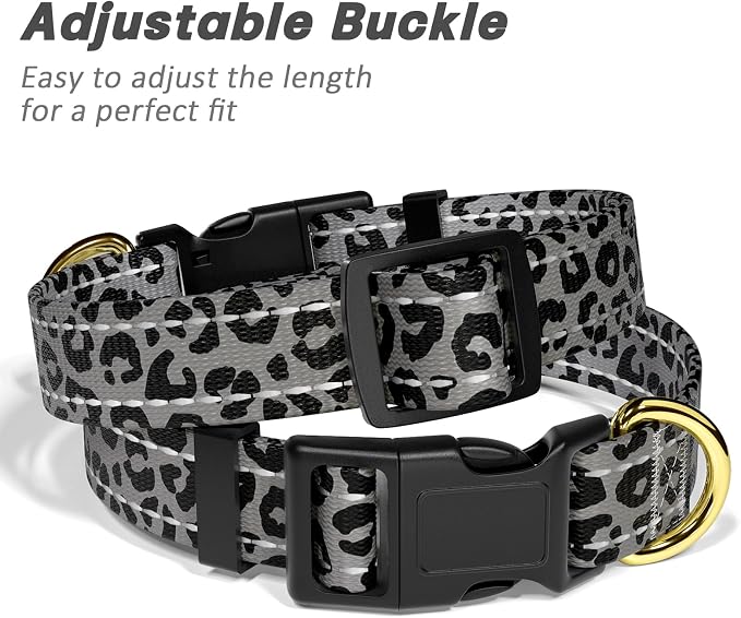Reflective Dog Collar for Extra Small Dogs Cats, Cute Leopard Style Adjustable - Image 6