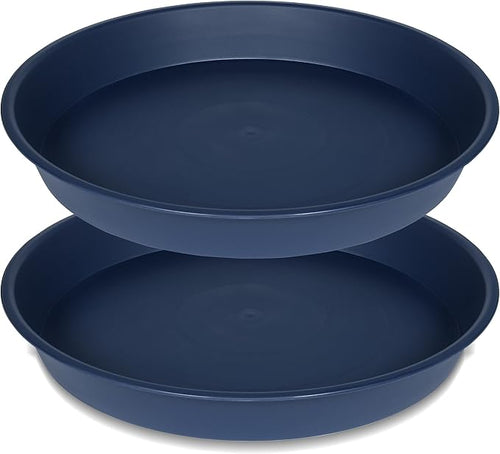 2 Pack of 18 19 inch Plant Saucer Drip Tray, Heavy Duty Deep Plant Saucers by Bleuhome