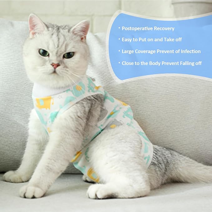 Cat Recovery Suit Female, Breathable Cat Onesie After Surgery Female - Image 6