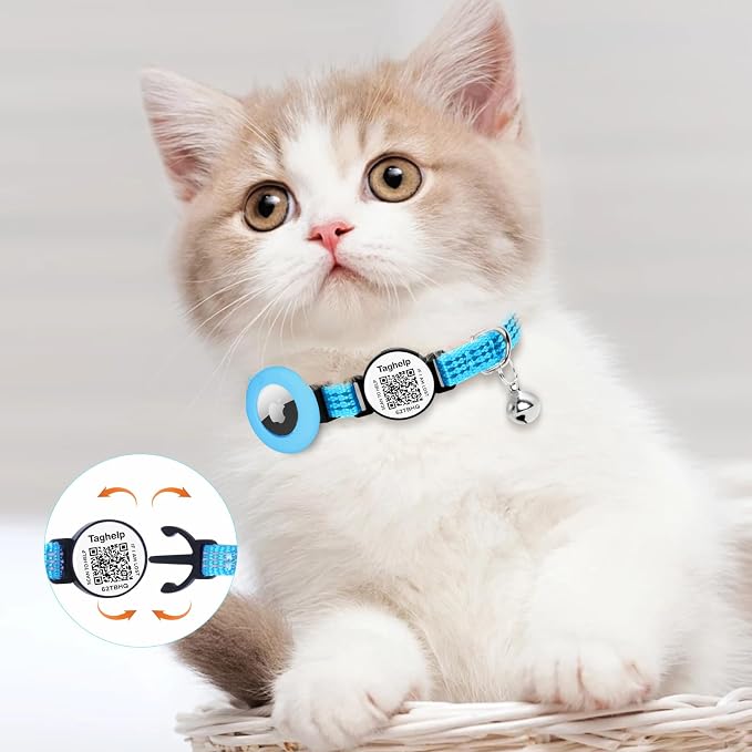 Reflective Kitten Collar Breakaway Apple Air Tag Cat Collar, GPS Cat Collar - Image 6
