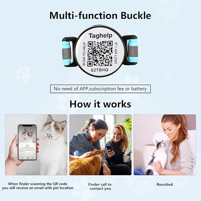 Reflective AirTag Cat Collar, Integrated Cat Collar - Image 4