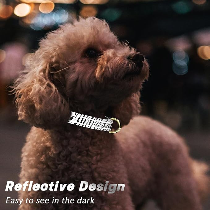 Reflective Dog Collar for Medium Dogs, Cute Boho Adjustable Heavy-Duty Nylon - Image 3