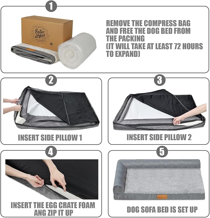 Patas Lague Orthopedic XL Dog Bed Large Sized Dog 48''X30'', Waterproof L - Image 8