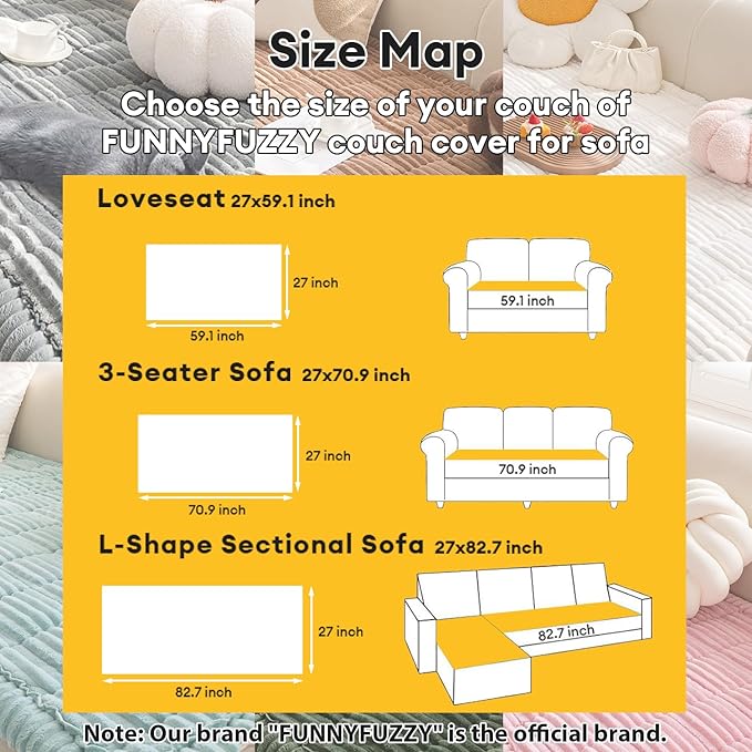 FUNNY FUZZY Pet Couch Covers for Sofa, Washable Dog Couch Cover Protector for - Image 6