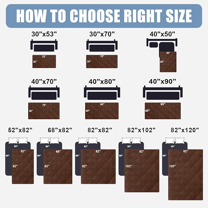 Smiry Waterproof Dog Bed Cover Blanket 40x80, Soft Reversible Pet Blanket - Image 6