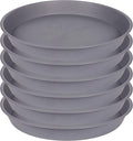 6 Pack of 10 inch Plant Saucer Gray, Heavy Duty Plastic Plant Saucer 10 inch by Bleuhome