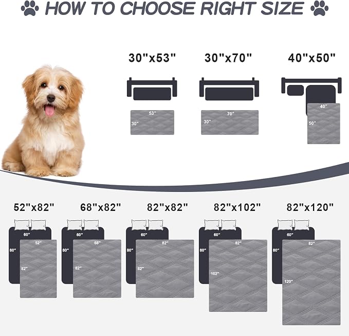 Smiry Waterproof Dog Bed Cover Blanket 82x120, Soft Reversible Pet Blanket - Image 6