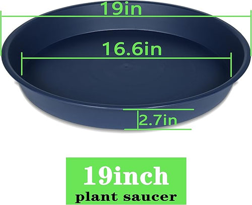 2 Pack of 18 19 inch Plant Saucer Drip Tray, Heavy Duty Deep Plant Saucers - Image 2
