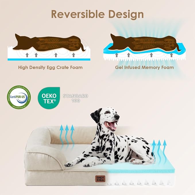 EHEYCIGA Orthopedic Dog Bed for Large Dogs, Waterproof Memory Foam, Non-Slip - Image 4