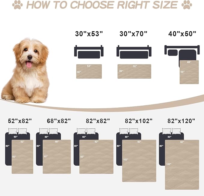 Smiry Waterproof Dog Bed Cover Blanket 52x82, Soft Reversible Pet Blanket - Image 6