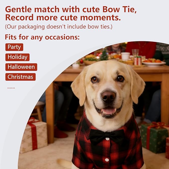 Koneseve Dog Shirt Pet Plaid Clothes T-Shirt Sweater Breathable - Image 5