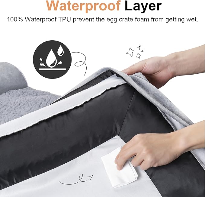 Large Dog Bed Orthopedic Washable: Jumbo Dog Bed Bolster Extra Large Dogs Egg - Image 4