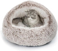 CATISM Cat Bed, Plush Hooded Cat Beds by Petsfriend