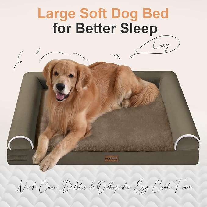 Large Dog Bed Orthopedic Washable: Jumbo Dog Bed Bolster Extra Large Dogs Egg - Image 2