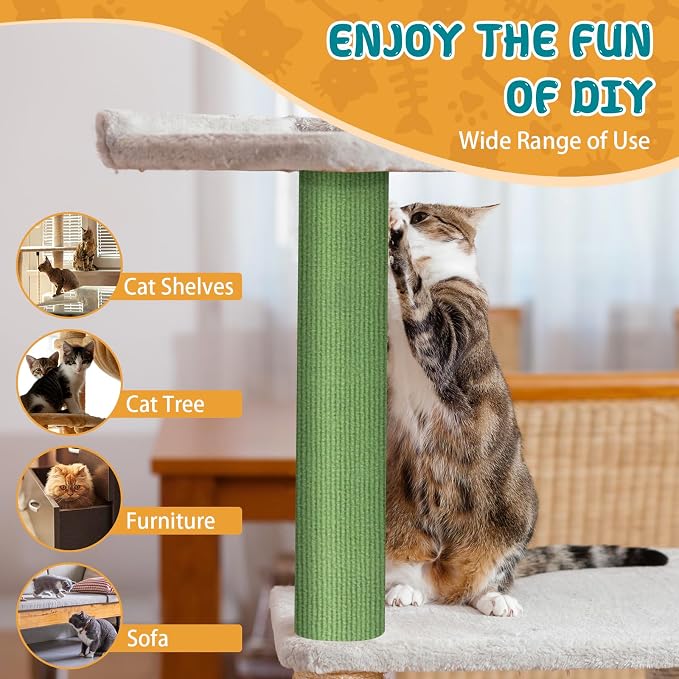 Climbing Cat Scratcher Mat Trimmable Cat Scratching Post Carpet 157.4’’x15.8’’ - Image 6