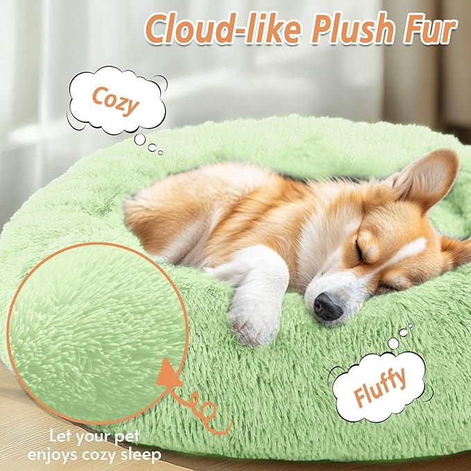 JOLLYVOGUE Calming Dog Bed Large Size Dog, Anti-Anxiety Donut Large Pet Bed - Image 2