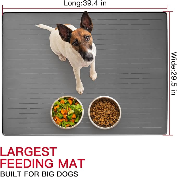 39.4"x29.5" Large Pet Food Mat, Silicone Dog Mats - Image 2