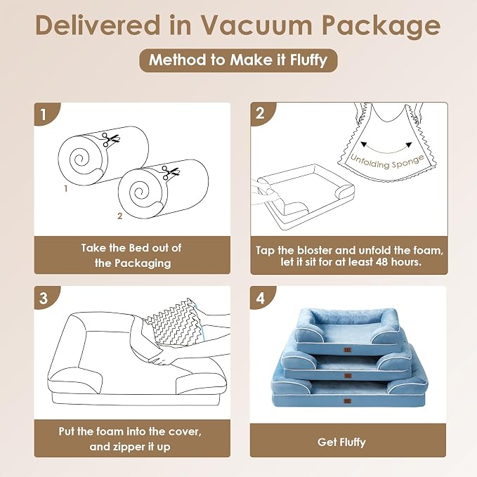 EHEYCIGA Orthopedic Dog Beds for Large Dogs, Waterproof Memory Foam Large Dog - Image 7