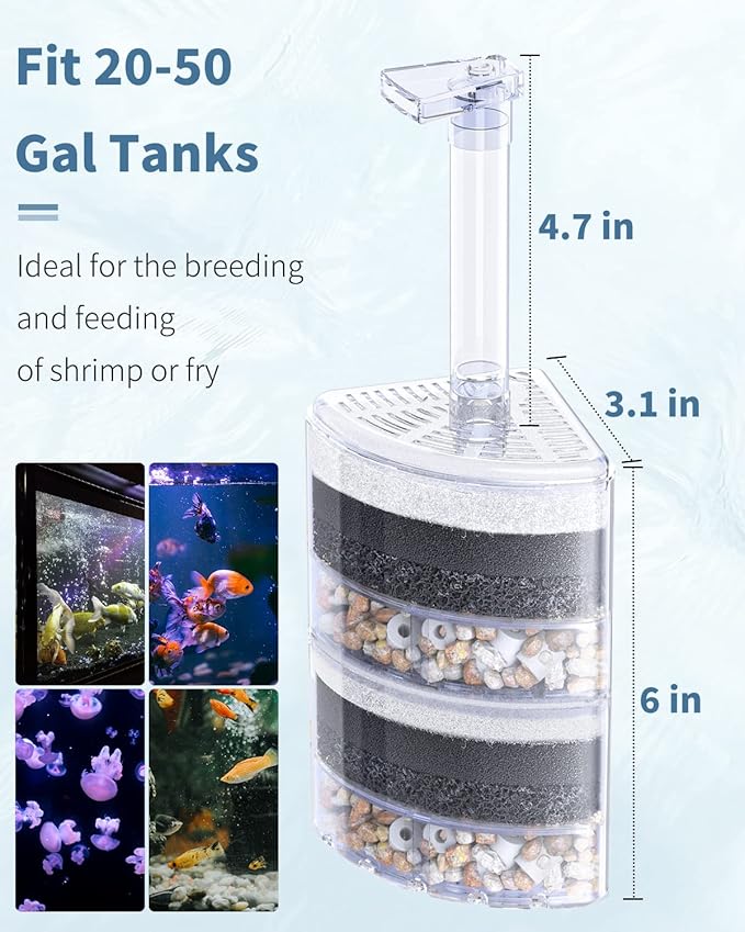 Pawfly Aquarium Corner Sponge Filter Quiet Small Fish Bio Foam Filter - Image 4