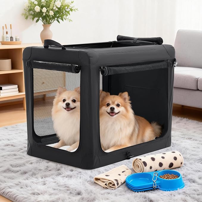 Dog Travel Crate 30 Inch, Portable Soft-Sided Travel Carriers - Image 2