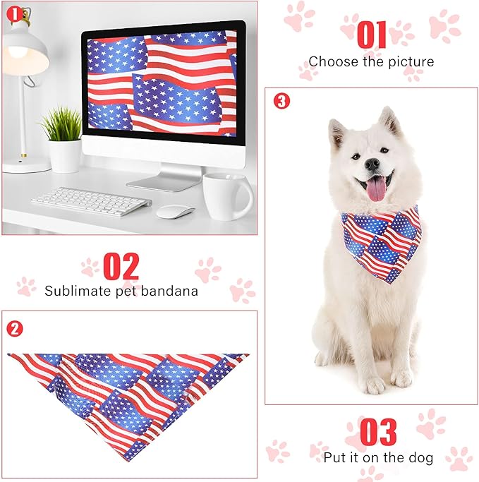 Weewooday 15 Pieces Sublimation Heat Transfer Dog Bandana Triangle Dog Scarf - Image 6