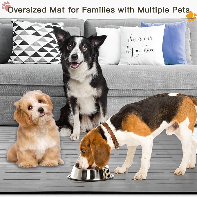 Largest Dog Food Mat, 39.5"x29.5" Silicone Dog and Cat Mat - Image 4